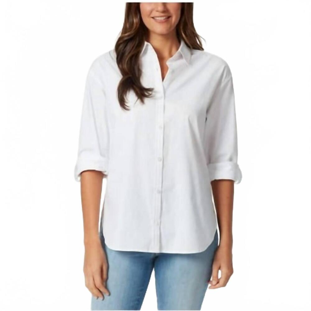 NEW GLORIA VANDERBILT amanda woven shirt in vintage white